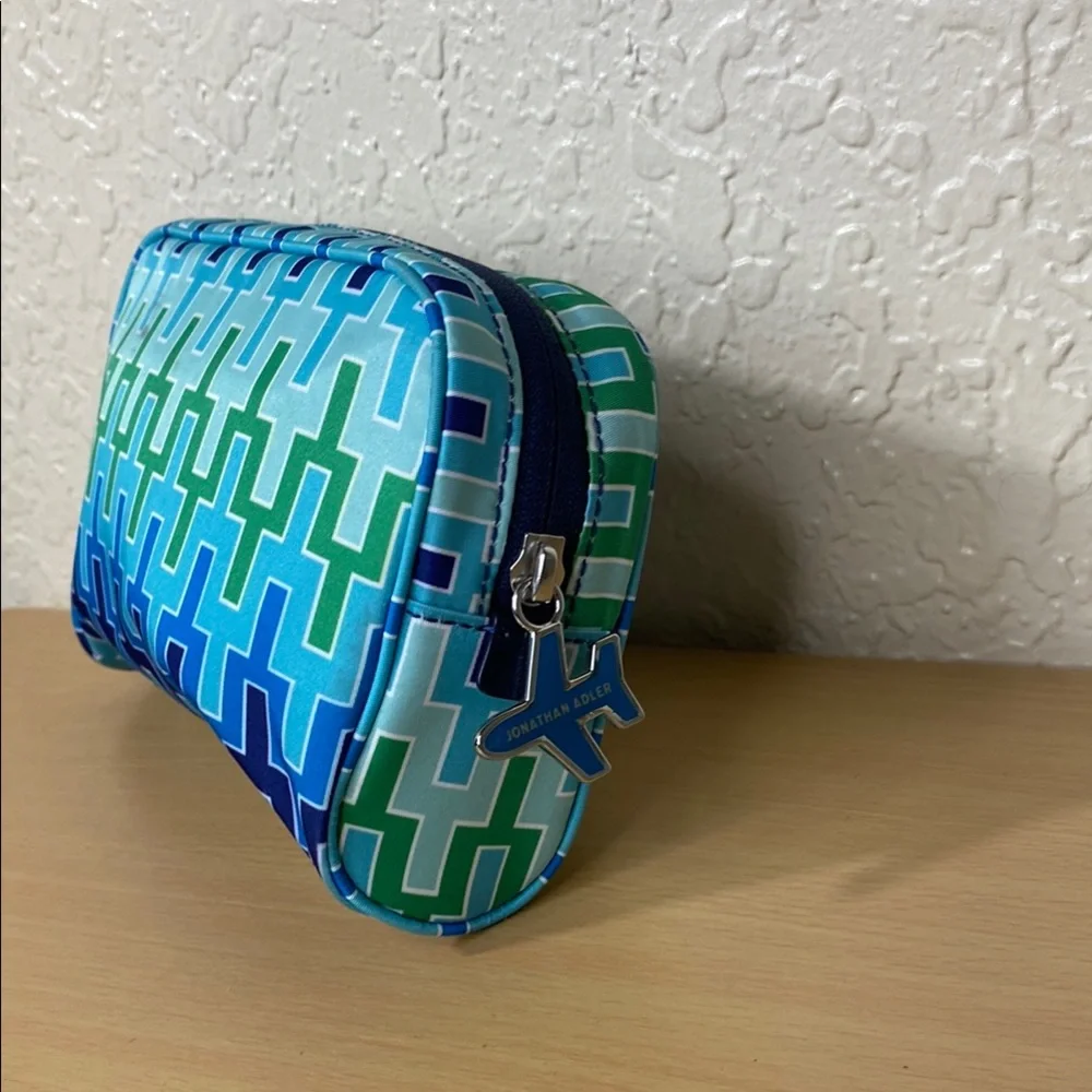 Tumi Vibrant Blue and Green Patterned Pouch - Picture 3 of 9